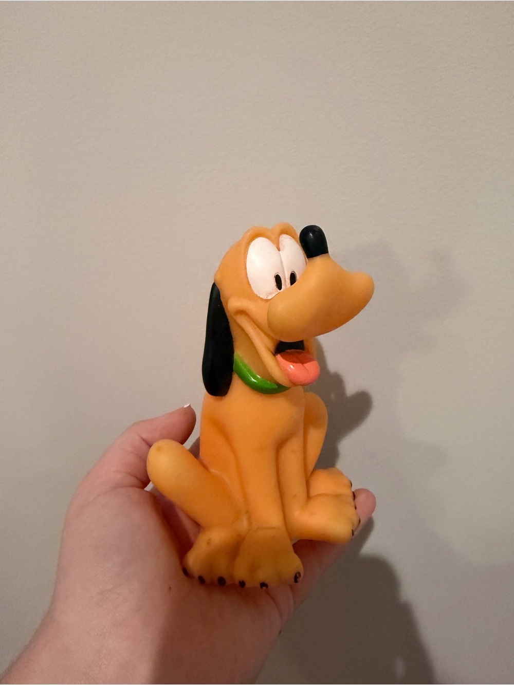 Disney Orange Pluto Dog Figure with Green Collar